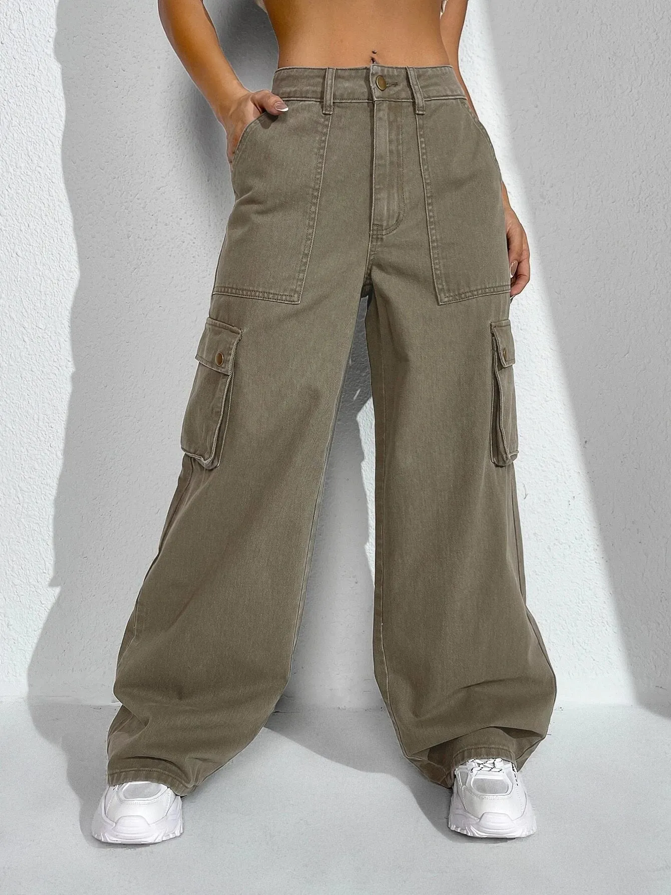 Cargo Jeans Flap Pocket