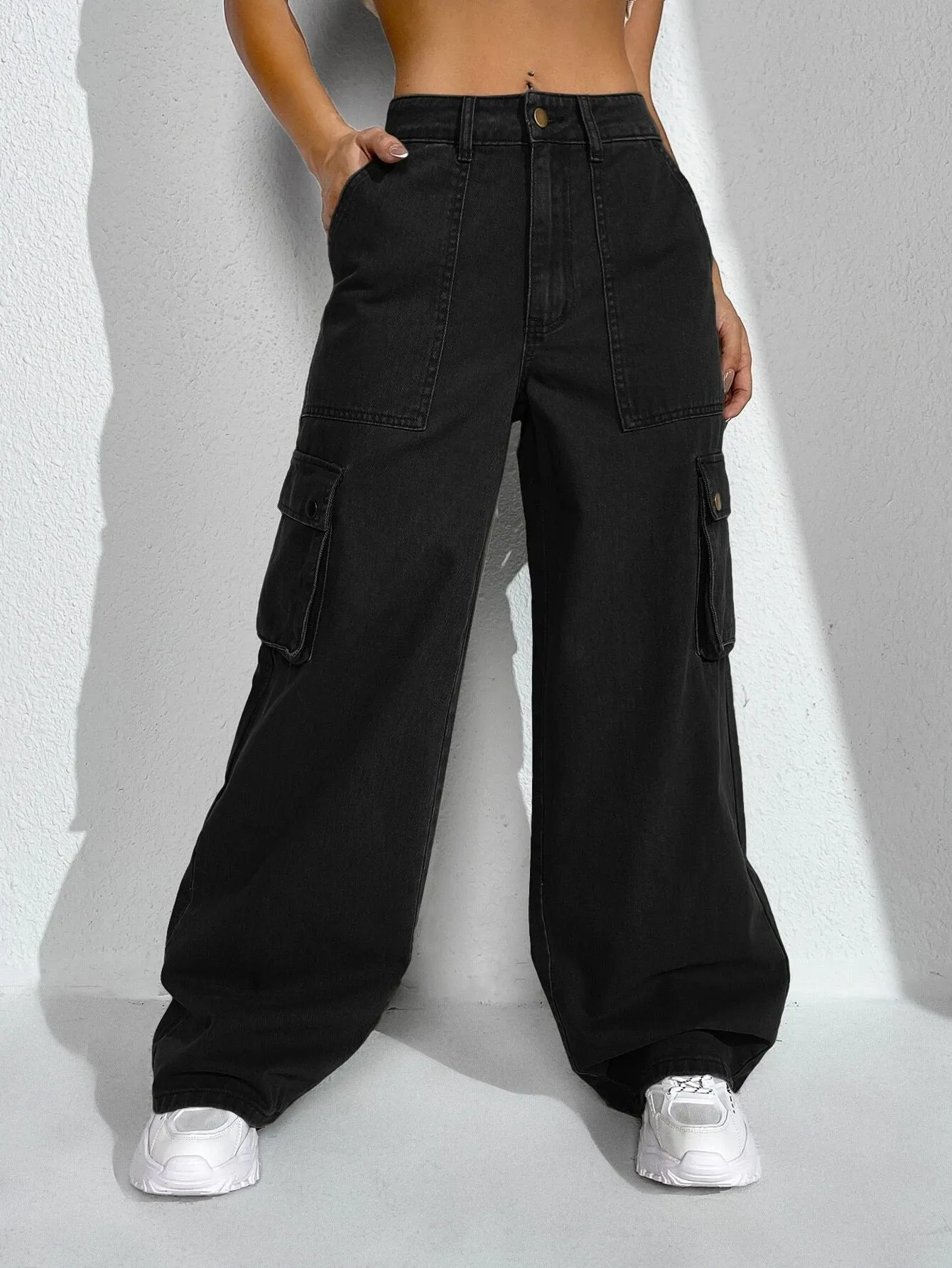 Cargo Jeans Flap Pocket