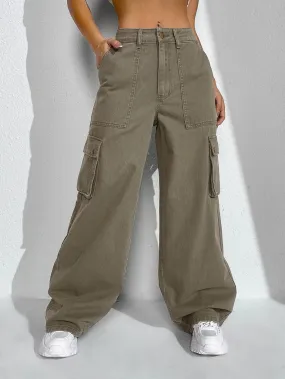 Cargo Jeans Flap Pocket