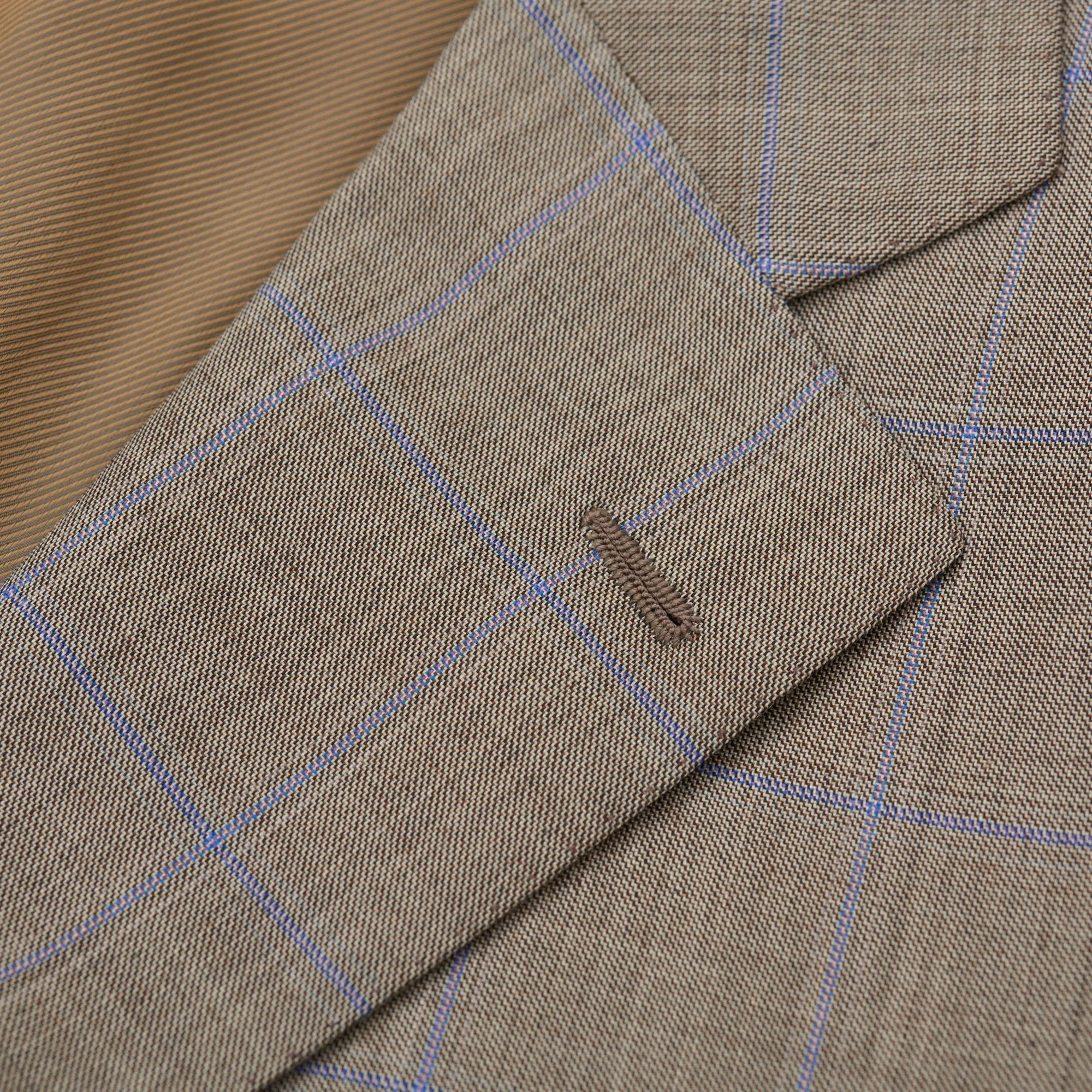CESARE ATTOLINI Napoli Handmade Gray Plaid Wool Super 130's Suit EU 52 NEW US 42