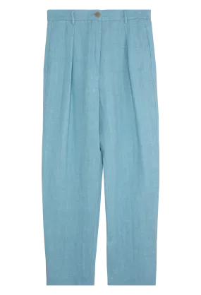 Chic Linen Canvas High Waist Pants