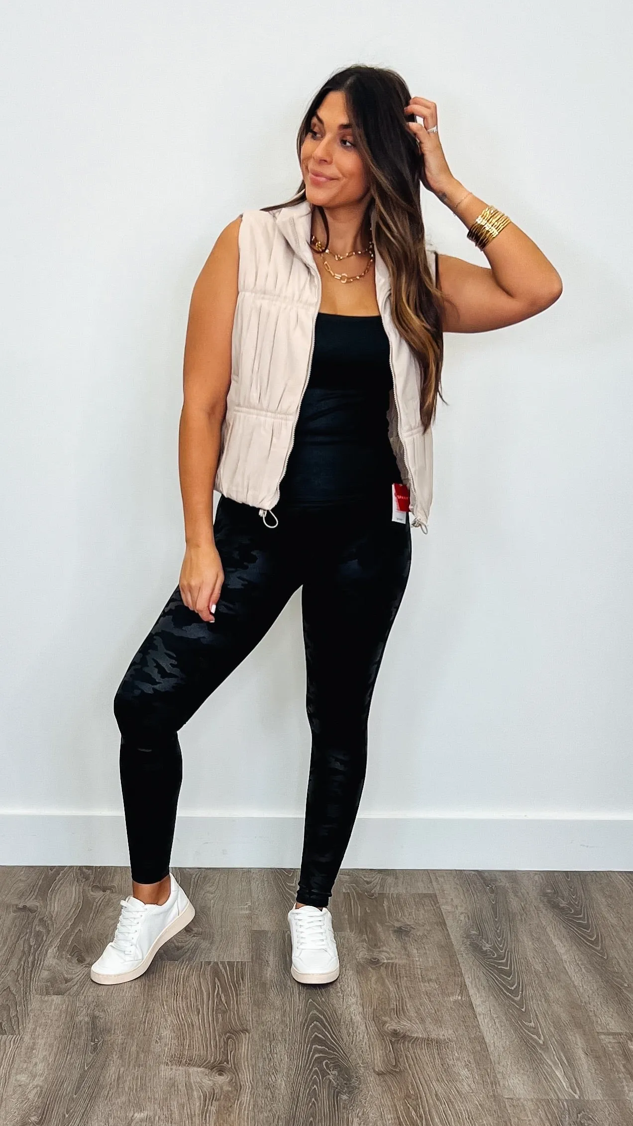 Faux Leather Camouflage Legging