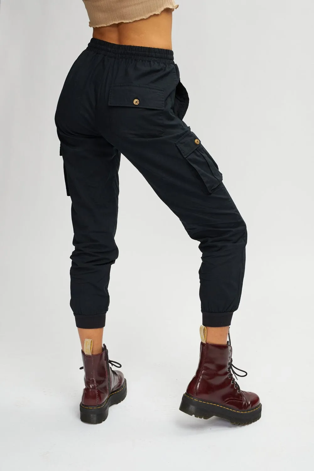 Faux Linen Cargo Pant