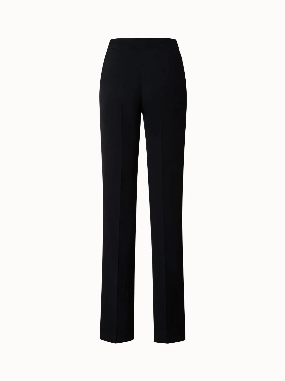 Gerade Hose aus strukturiertem Baumwoll-Seiden-Doubleface