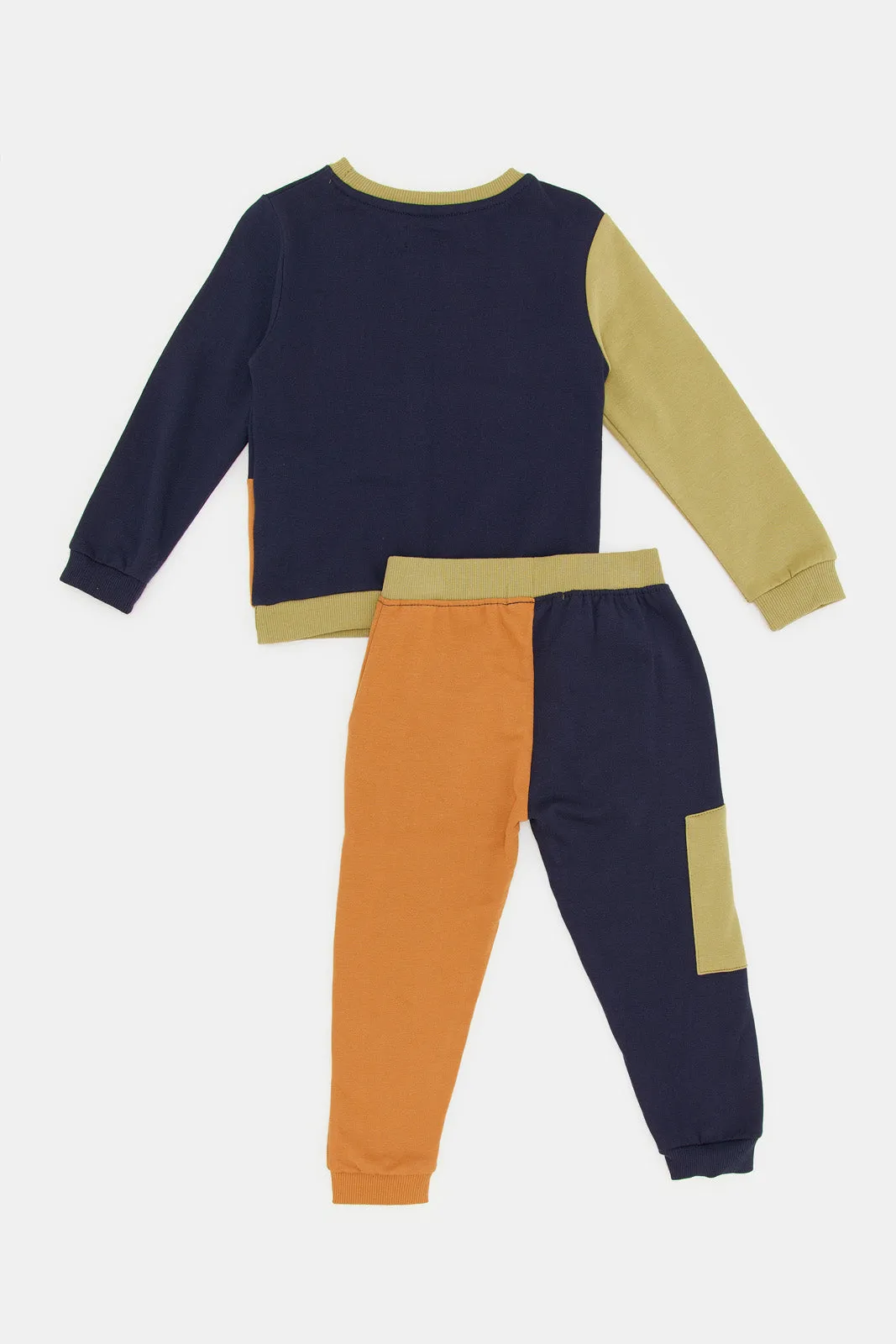 Infant Boys Multicolour Cut And Sew Jogging Suit (2 Piece)