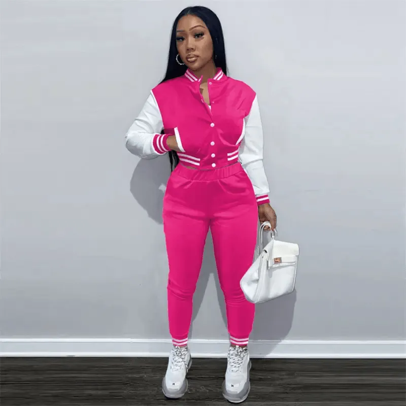 Jacket And Pants 2pc Jogging Set Custom for Women