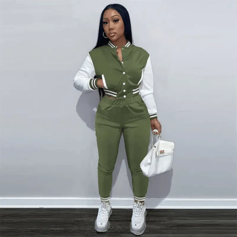 Jacket And Pants 2pc Jogging Set Custom for Women