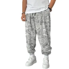 Men's Retro Loose Printed Jogging pants 40266721YY