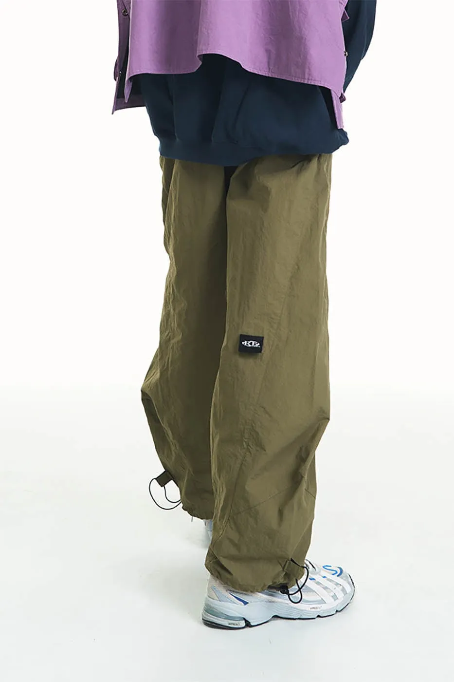 Pleated Spliced Track Pants
