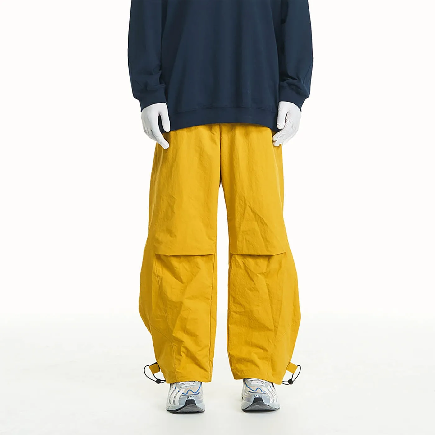 Pleated Spliced Track Pants