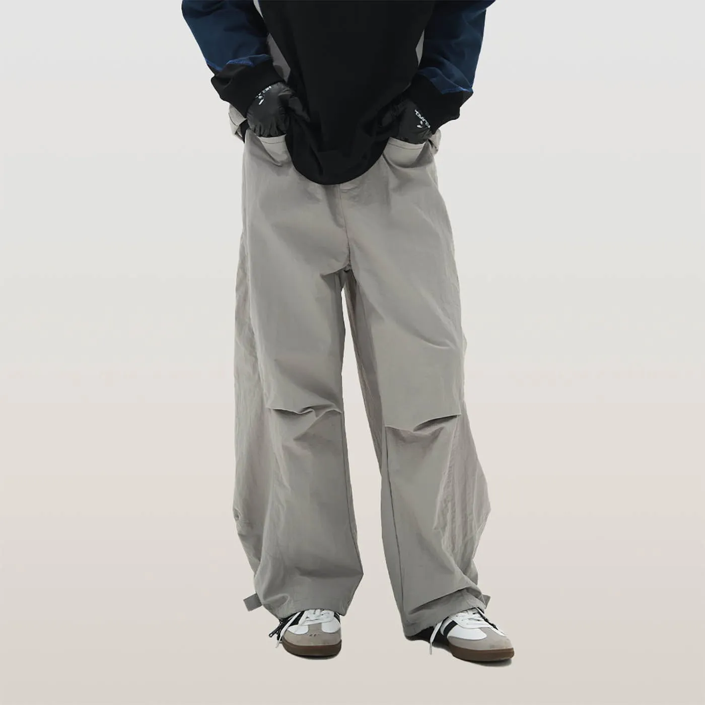 Pleated Spliced Track Pants
