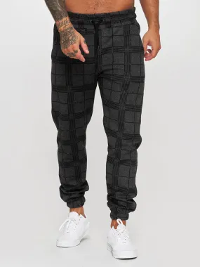 Print Plaid Casual Fitness Jogger
