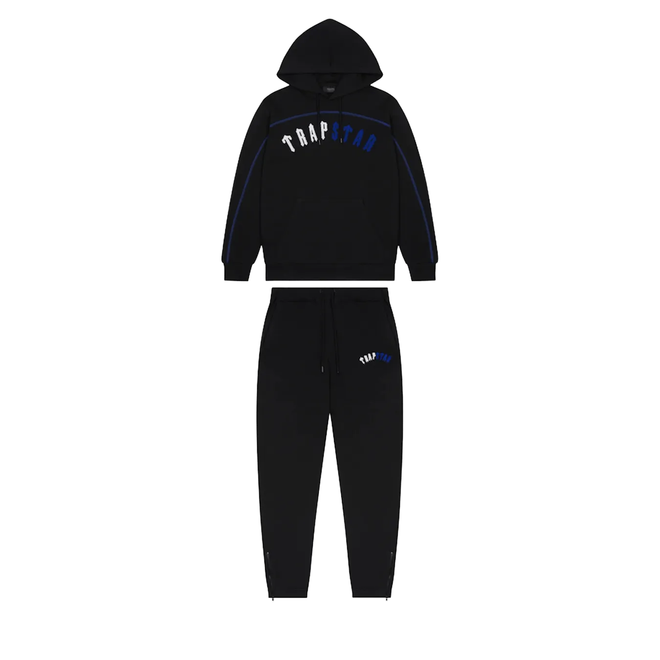 Trapstar Irongate Arch Chenille Hoodie Tracksuit Black Ice Edition